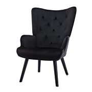 Accent chair living room/bed room, modern leisure chair black color microfiber fabric additional photo 3 of 13