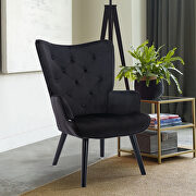 Accent chair living room/bed room, modern leisure chair black color microfiber fabric by La Spezia additional picture 6