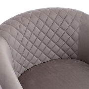 Gray velvet swivel barrel chair with nailheads and metal base by La Spezia additional picture 7