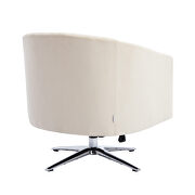 Beige velvet swivel barrel chair with nailheads and metal base by La Spezia additional picture 4