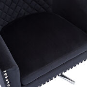 Black velvet swivel barrel chair with nailheads and metal base by La Spezia additional picture 11