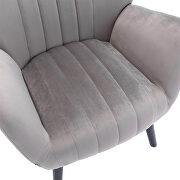 Gray velvet accent armchair living room chair with solid wood legs by La Spezia additional picture 11