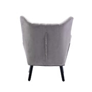 Gray velvet accent armchair living room chair with solid wood legs by La Spezia additional picture 6