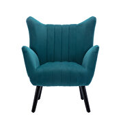 Green velvet accent armchair living room chair with solid wood legs by La Spezia additional picture 11
