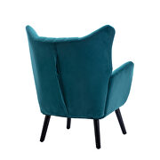 Green velvet accent armchair living room chair with solid wood legs additional photo 3 of 11