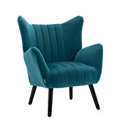 Green velvet accent armchair living room chair with solid wood legs by La Spezia additional picture 5