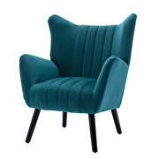 Green velvet accent armchair living room chair with solid wood legs by La Spezia additional picture 7
