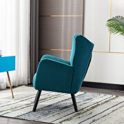Green velvet accent armchair living room chair with solid wood legs by La Spezia additional picture 8