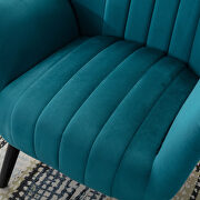 Green velvet accent armchair living room chair with solid wood legs by La Spezia additional picture 9
