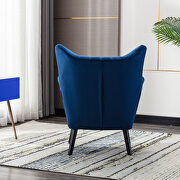 Navy velvet accent armchair living room chair with solid wood legs by La Spezia additional picture 6