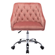 Pink velvet fabric modern leisure office chair by La Spezia additional picture 3