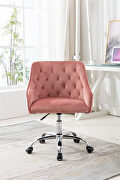 Pink velvet fabric modern leisure office chair by La Spezia additional picture 4