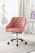 Pink velvet fabric modern leisure office chair by La Spezia additional picture 5