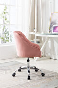 Pink velvet fabric modern leisure office chair by La Spezia additional picture 7