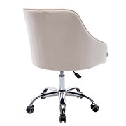 Beige velvet fabric modern leisure office chair by La Spezia additional picture 4