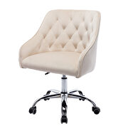 Beige velvet fabric modern leisure office chair by La Spezia additional picture 5