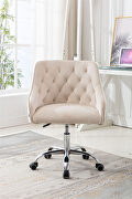 Beige velvet fabric modern leisure office chair by La Spezia additional picture 6