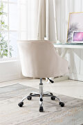 Beige velvet fabric modern leisure office chair by La Spezia additional picture 7