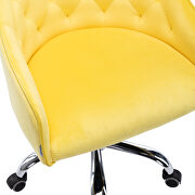 Yellow velvet fabric modern leisure office chair by La Spezia additional picture 3