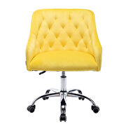 Yellow velvet fabric modern leisure office chair by La Spezia additional picture 5