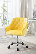 Yellow velvet fabric modern leisure office chair by La Spezia additional picture 6