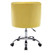 Yellow velvet fabric modern leisure office chair by La Spezia additional picture 7