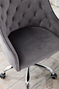 Dark gray velvet fabric modern leisure office chair by La Spezia additional picture 2