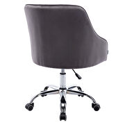 Dark gray velvet fabric modern leisure office chair by La Spezia additional picture 3