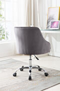 Dark gray velvet fabric modern leisure office chair by La Spezia additional picture 5