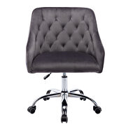 Dark gray velvet fabric modern leisure office chair by La Spezia additional picture 7