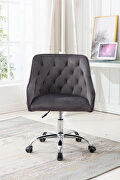 Dark gray velvet fabric modern leisure office chair by La Spezia additional picture 8