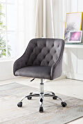 Dark gray velvet fabric modern leisure office chair by La Spezia additional picture 9