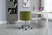 Green velvet fabric modern leisure office chair by La Spezia additional picture 3
