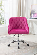 Red velvet fabric modern leisure office chair by La Spezia additional picture 4