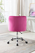 Red velvet fabric modern leisure office chair by La Spezia additional picture 7