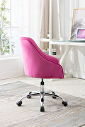 Red velvet fabric modern leisure office chair by La Spezia additional picture 9