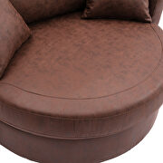 Brown fabric modern leisure swivel accent barrel chair by La Spezia additional picture 10