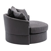 Modern swivel accent barrel chair in gray finish additional photo 2 of 11