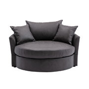 Modern swivel accent barrel chair in gray finish by La Spezia additional picture 3