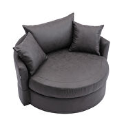 Modern swivel accent barrel chair in gray finish additional photo 5 of 11