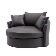 Modern swivel accent barrel chair in gray finish by La Spezia additional picture 6