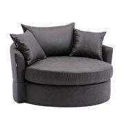 Modern swivel accent barrel chair in gray finish by La Spezia additional picture 8