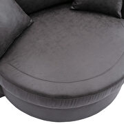 Modern swivel accent barrel chair in gray finish by La Spezia additional picture 10