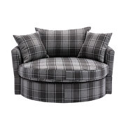 Plaid fabric modern leisure swivel accent barrel chair by La Spezia additional picture 5