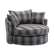 Plaid fabric modern leisure swivel accent barrel chair by La Spezia additional picture 7