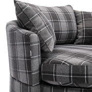 Plaid fabric modern leisure swivel accent barrel chair by La Spezia additional picture 9