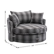 Plaid fabric modern leisure swivel accent barrel chair by La Spezia additional picture 10