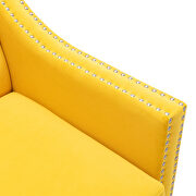 Yellow accent armchair living room chair with nailheads and solid wood legs by La Spezia additional picture 12
