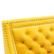 Yellow accent armchair living room chair with nailheads and solid wood legs by La Spezia additional picture 3