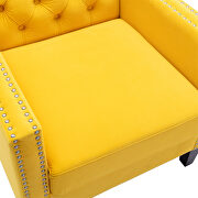 Yellow accent armchair living room chair with nailheads and solid wood legs by La Spezia additional picture 7